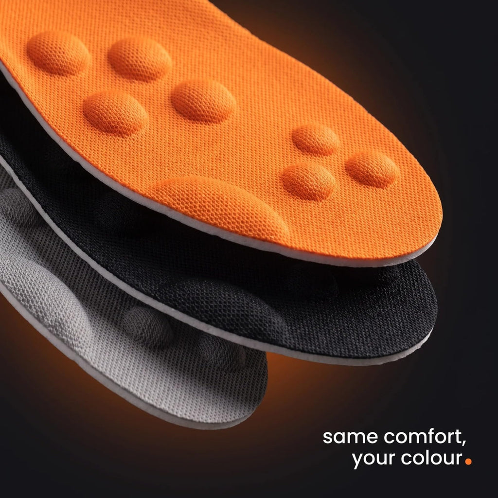 Original Stepprs 4D Memory Foam Thermal Insoles - Arch Support Massage Comfort - Men Women Black EU 43-44 - Damaged Box
