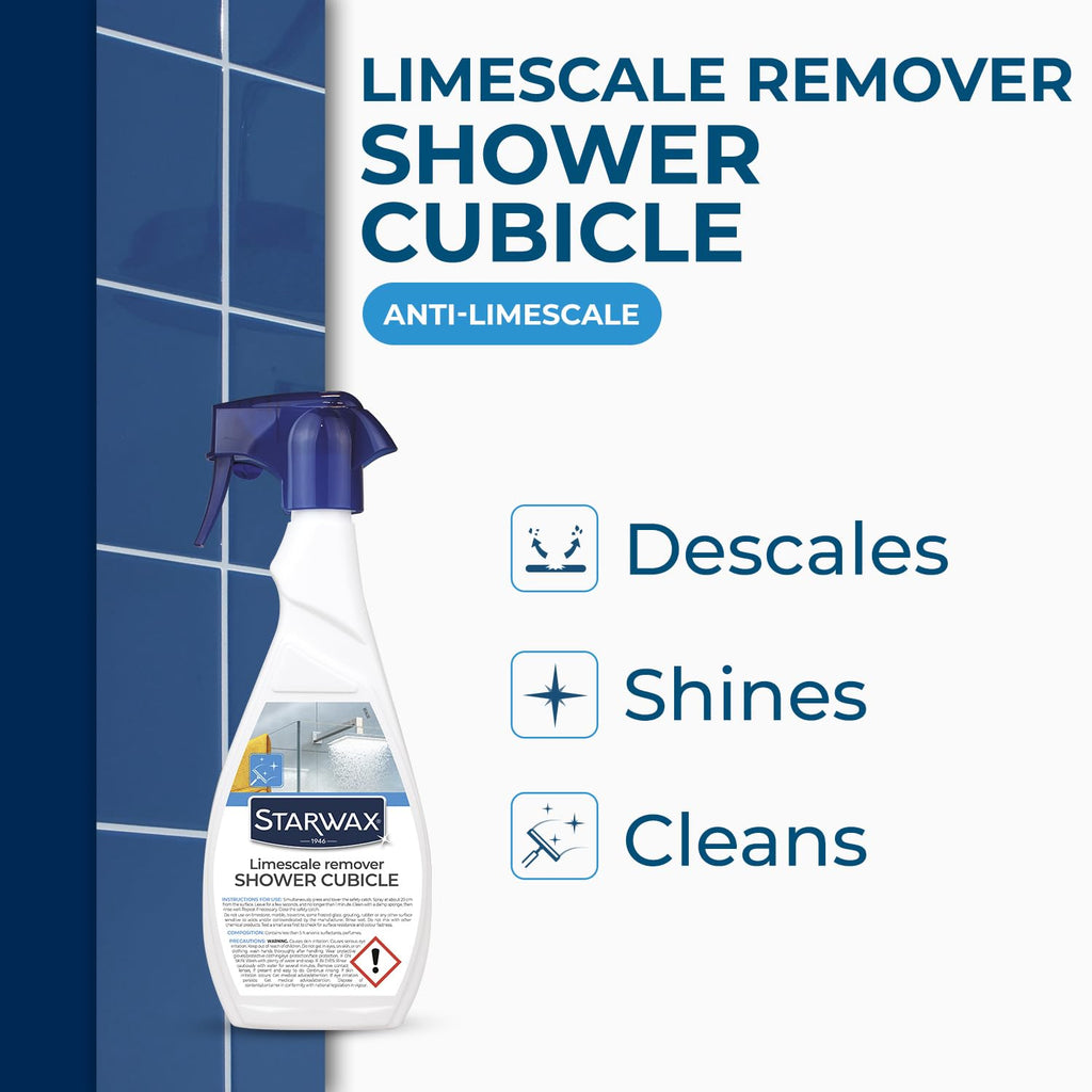 STARWAX Shower Cleaner & Limescale Remover 500ml - Bathroom Descaler Spray - Damaged Box