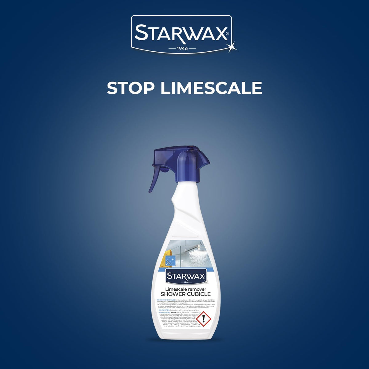 STARWAX Shower Cleaner & Limescale Remover 500ml - Bathroom Descaler Spray - Damaged Box