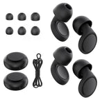 Jayine Ear Plugs for Sleep - 2 Pairs Reusable Noise Cancelling Earplugs 25dB - Soft Silicone - Black - Damaged Box