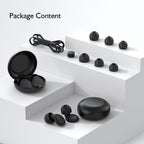 Jayine Ear Plugs for Sleep - 2 Pairs Reusable Noise Cancelling Earplugs 25dB - Soft Silicone - Black - Damaged Box