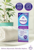 Replens Vaginal Moisturiser - Long Lasting Relief - 6 Single Use Applicators - Damaged Box - BBE 11/2026