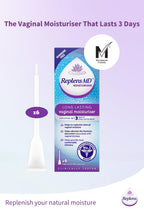 Replens Vaginal Moisturiser - Long Lasting Relief - 6 Single Use Applicators - Damaged Box - BBE 11/2026