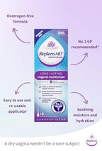 Replens Vaginal Moisturiser - Long Lasting Relief - 6 Single Use Applicators - Damaged Box - BBE 11/2026