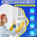 Adhesive Remover Sticky Stuff Remover Spray - Surface-Safe Glue & Label Sticker Residue Remover with Scraper for Car Glass Plastic Wood - Damaged Box