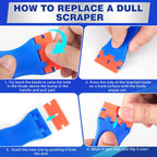 Adhesive Remover Sticky Stuff Remover Spray - Surface-Safe Glue & Label Sticker Residue Remover with Scraper for Car Glass Plastic Wood - Damaged Box