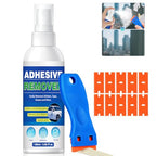 Adhesive Remover Sticky Stuff Remover Spray - Surface-Safe Glue & Label Sticker Residue Remover with Scraper for Car Glass Plastic Wood - Damaged Box