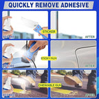 Adhesive Remover Sticky Stuff Remover Spray - Surface-Safe Glue & Label Sticker Residue Remover with Scraper for Car Glass Plastic Wood - Damaged Box