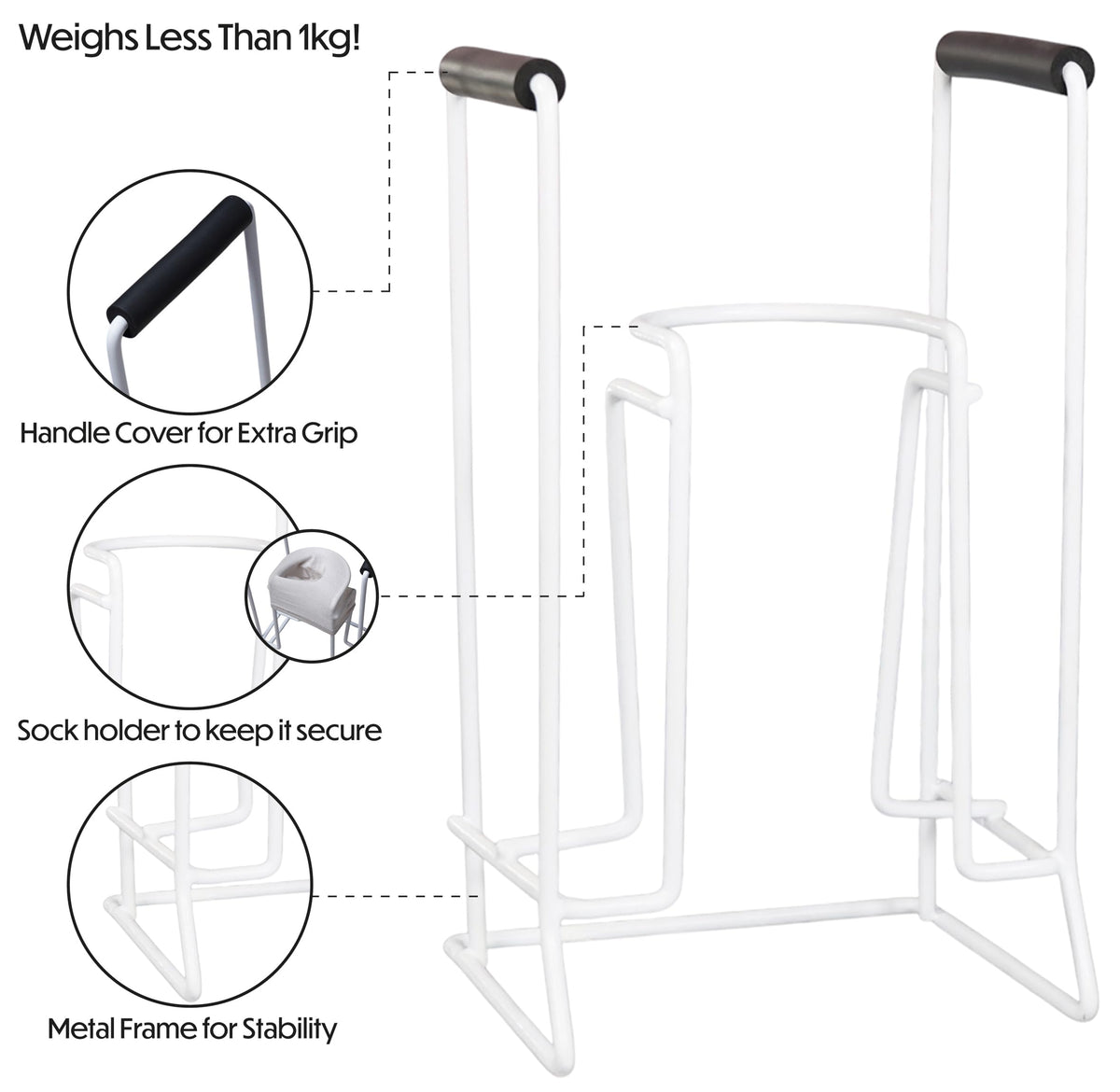 Aidapt Rigid Sock Stocking Tights Helper Aid Metal Frame Dressing Aid for Bending Difficulties Post-Op Recovery - Damaged Box