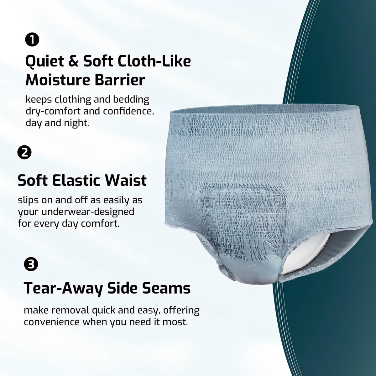 SUNKISS Incontinence Pants for Men – Grey XXL 128 Count – Adult Disposable Absorbent Underwear - Damaged Box