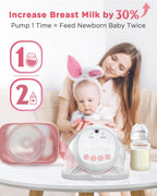Wearable Electric Breast Pump - Hands-Free Portable - 3 Modes 12 Levels - BPA Free - Fit in Bra for Travel Office Home Breastfeeding - Damaged Box