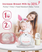 Wearable Electric Breast Pump - Hands-Free Portable - 3 Modes 12 Levels - BPA Free - Fit in Bra for Travel Office Home Breastfeeding - Damaged Box