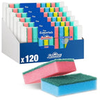 Spontex The Essentials Washing Up Sponge Scourers - Hard Wearing - 6 x 20 Pack - 120 Total - Versatile Kitchen Cleaning - Damaged Box