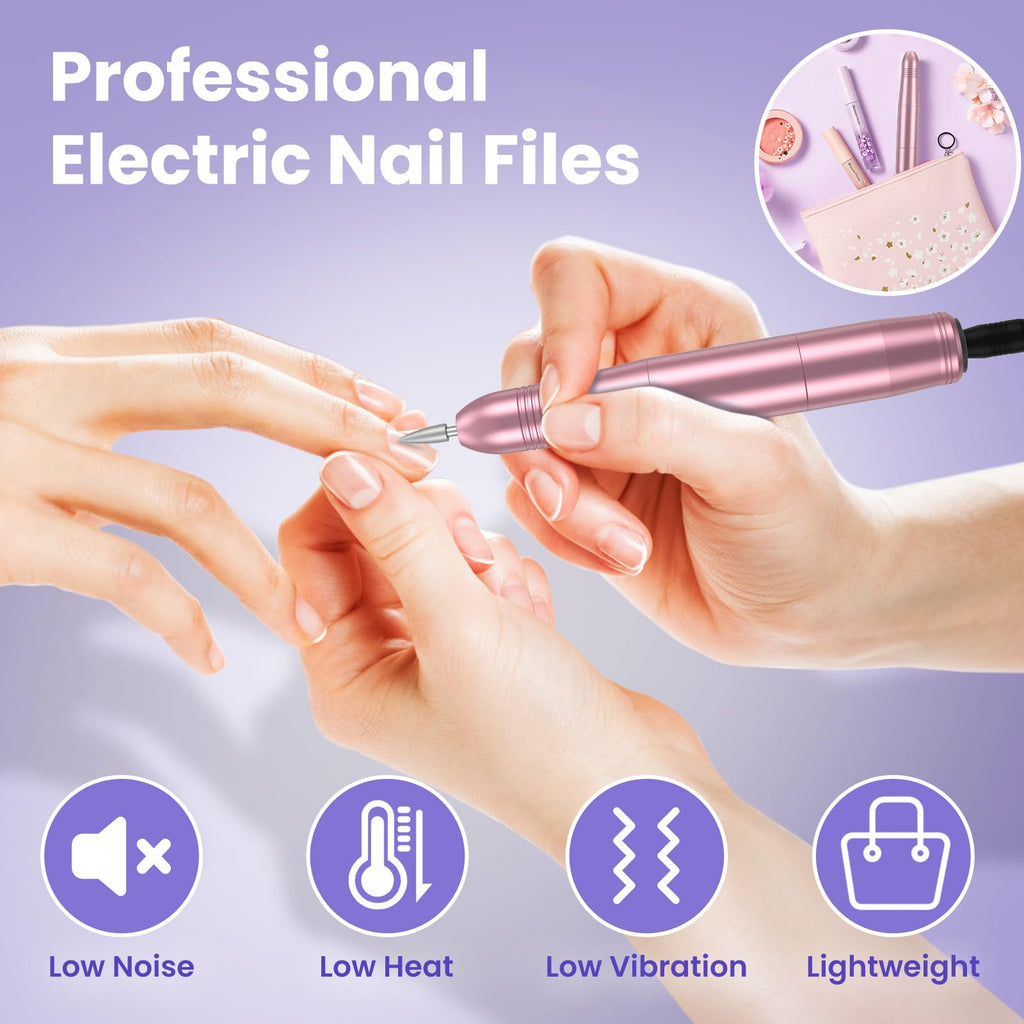 Electric Nail Drill Machine E File 20000RPM - Professional Manicure Pedicure Set for Acrylic Gel Nails - Portable Nail Care Kit - Damaged Box