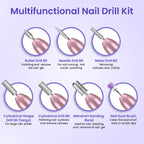 Electric Nail Drill Machine E File 20000RPM - Professional Manicure Pedicure Set for Acrylic Gel Nails - Portable Nail Care Kit - Damaged Box