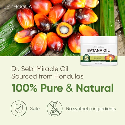 Dr. Sebi Honduras Batana Oil for Hair Growth - Natural Raw Pure Unrefined Organic - Men Women - Prevent Split Ends, Promote Thickness - Damaged Box - BBE 06/2027
