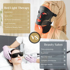 FOLOKE LED Light Therapy Mask - Face & Neck - 7 Colours Red Blue Light - USB-C Rechargeable Silicone - Black Skincare Device - Damaged Box