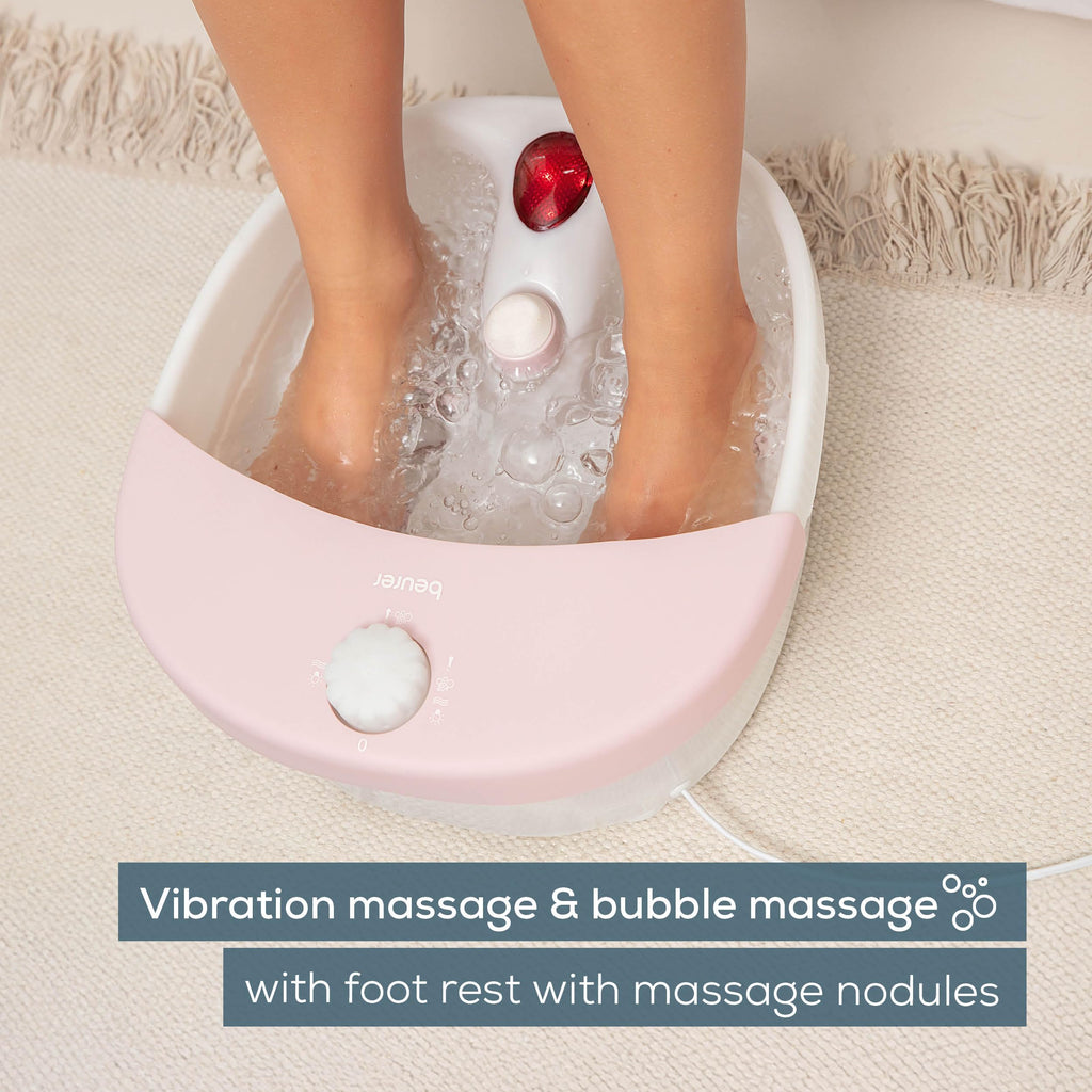 Beurer FB20 Foot Spa - Vibration Bubble Massage - Infrared Light - Reflexology - 3 Pedicure Attachments - Damaged Box