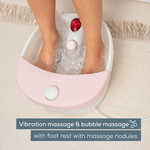 Beurer FB20 Foot Spa - Vibration Bubble Massage - Infrared Light - Reflexology - 3 Pedicure Attachments - Damaged Box