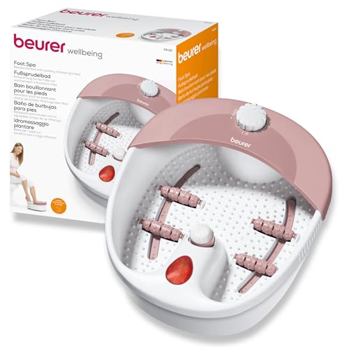 Beurer FB20 Foot Spa - Vibration Bubble Massage - Infrared Light - Reflexology - 3 Pedicure Attachments - Damaged Box