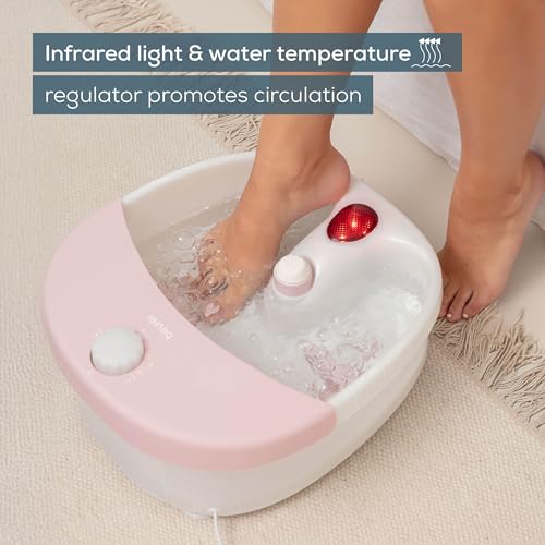 Beurer FB20 Foot Spa - Vibration Bubble Massage - Infrared Light - Reflexology - 3 Pedicure Attachments - Damaged Box