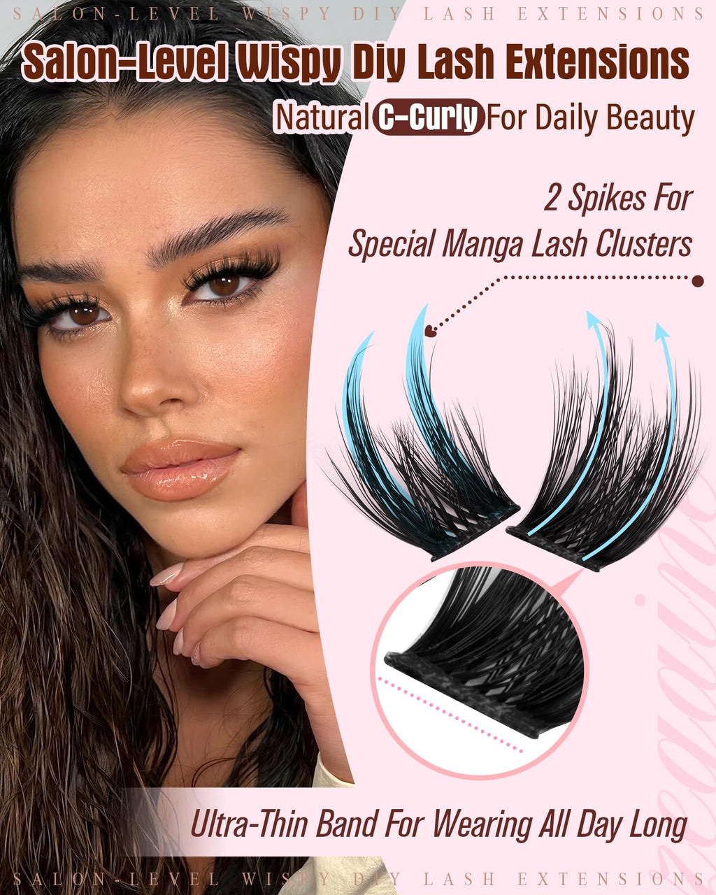 Zegaine Cat Eye Cluster Lashes - Spikes Manga Individual Eyelashes - Wispy C-Curl Pre-Mapped DIY Lash Extension 10-18mm - Damaged Box
