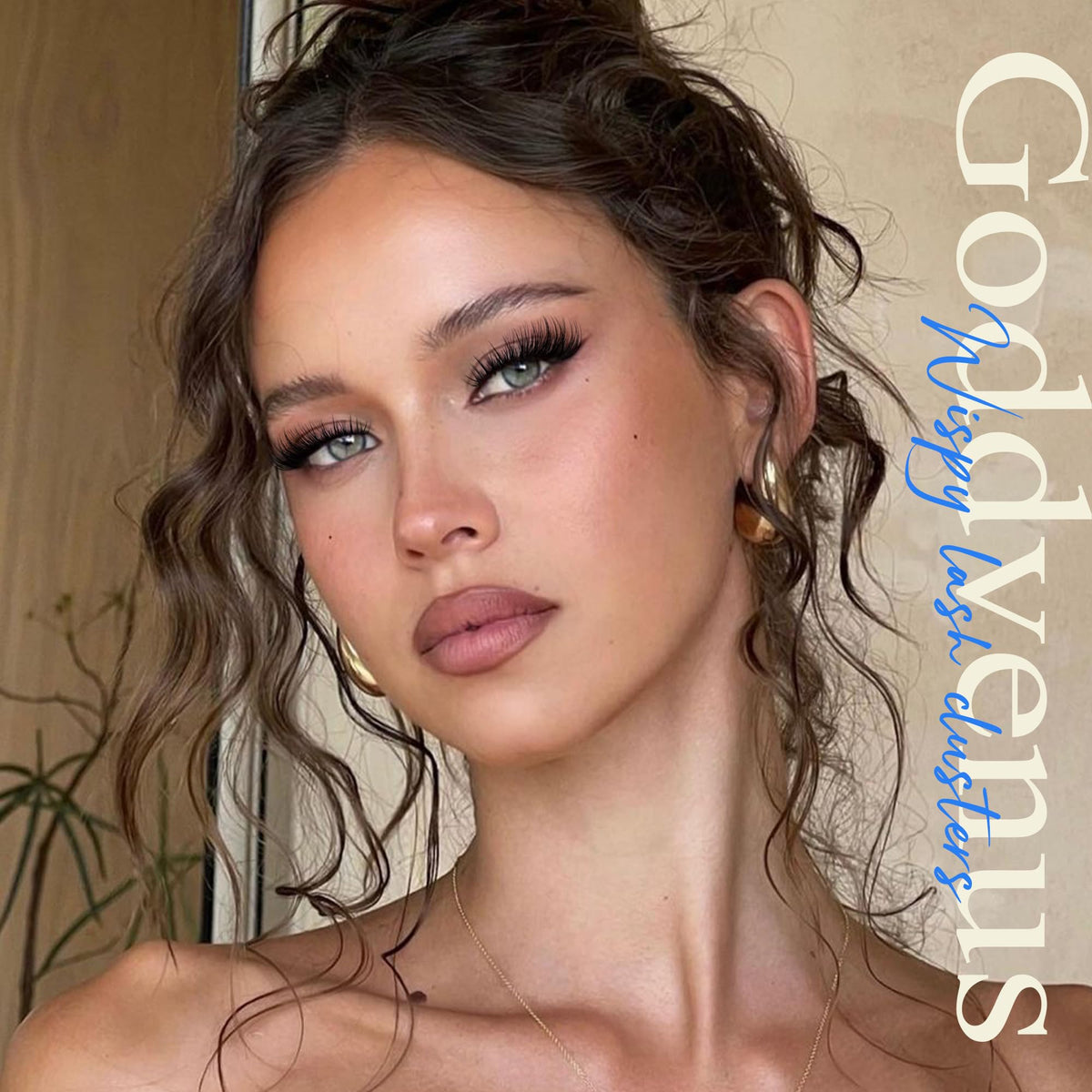 Goddvenus Wispy Cluster Lashes - Natural Individual Eyelashes - D Curl DIY Russian Lash Extensions - Damaged Box