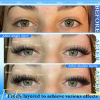 Goddvenus Wispy Cluster Lashes - Natural Individual Eyelashes - D Curl DIY Russian Lash Extensions - Damaged Box