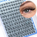 Goddvenus Wispy Cluster Lashes - Natural Individual Eyelashes - D Curl DIY Russian Lash Extensions - Damaged Box