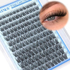 Goddvenus Wispy Cluster Lashes - Natural Individual Eyelashes - D Curl DIY Russian Lash Extensions - Damaged Box