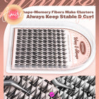 JIMIRE Manga Cluster Lashes - Natural Look Anime Individual Eyelashes - Wispy Manhua Lash Clusters 8-14mm 110 Pcs Thin Band - Damaged Box