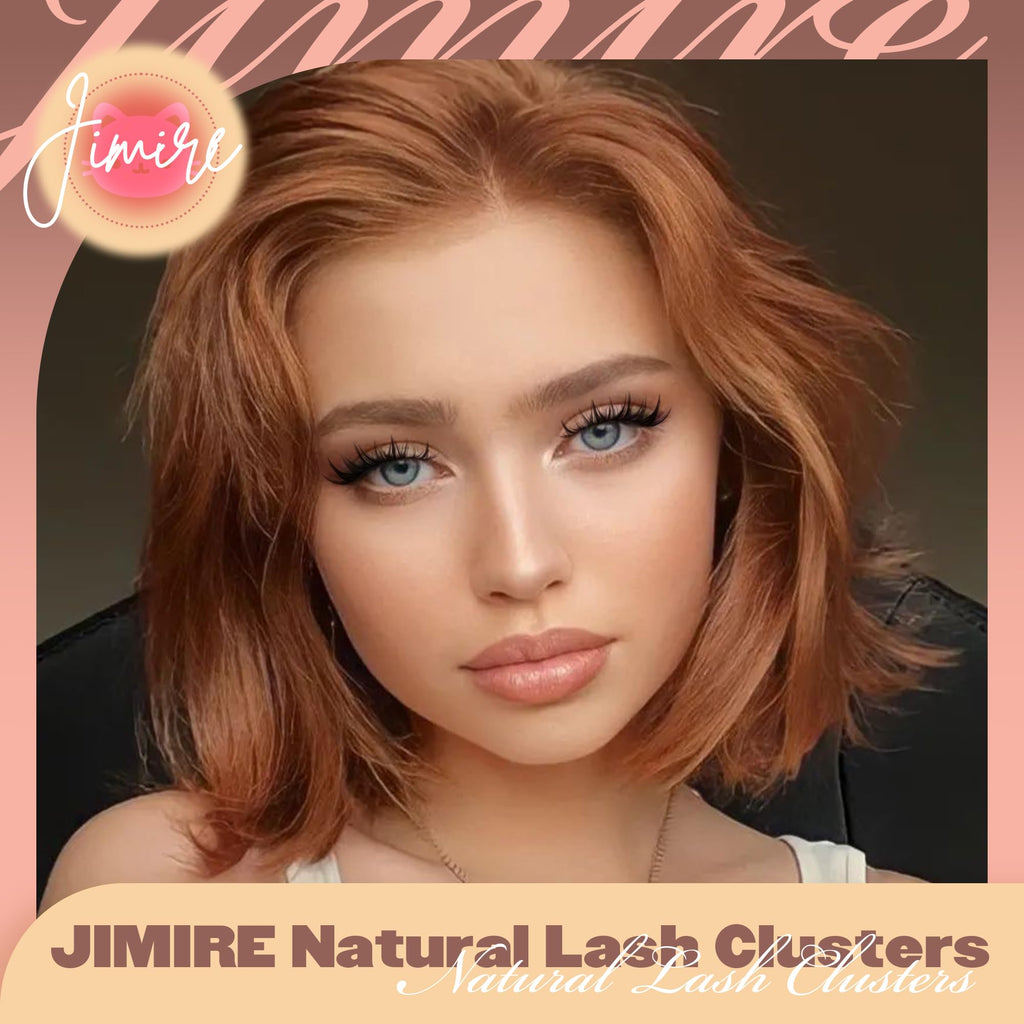 JIMIRE Manga Cluster Lashes - Natural Look Anime Individual Eyelashes - Wispy Manhua Lash Clusters 8-14mm 110 Pcs Thin Band - Damaged Box
