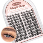 JIMIRE Manga Cluster Lashes - Natural Look Anime Individual Eyelashes - Wispy Manhua Lash Clusters 8-14mm 110 Pcs Thin Band - Damaged Box