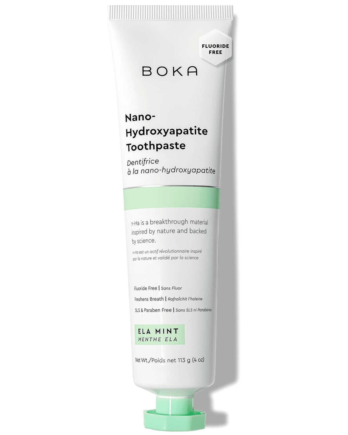 Boka Ela Mint Toothpaste - Fluoride-Free Nano Hydroxyapatite Toothpaste for Sensitive Teeth - Damaged Box