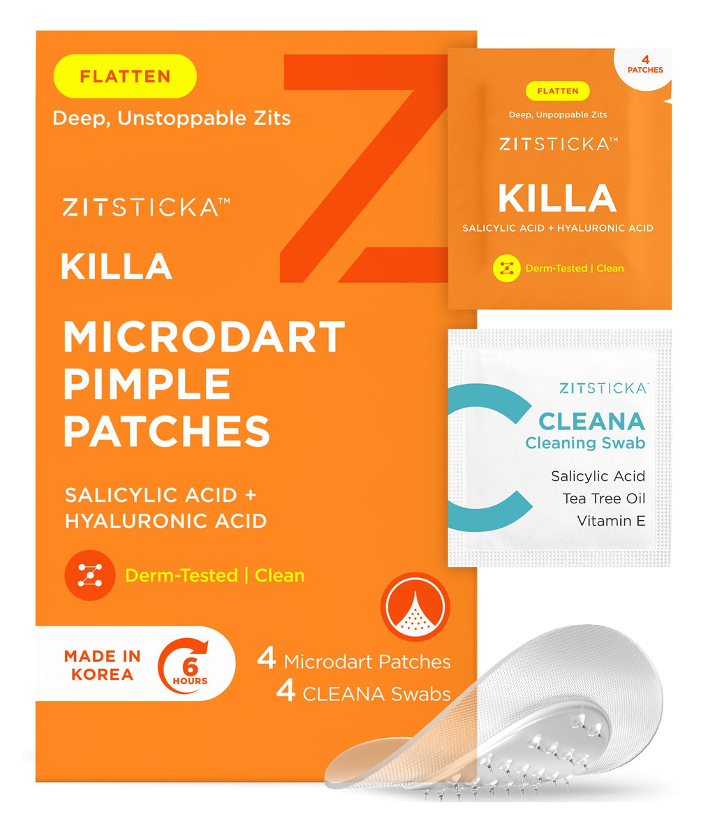 ZitSticka Killa Kit Microdart Pimple Patch For Face - Fast-Acting Acne Spot Treatment - 4 Count - Damaged Box - BBE 02/2028