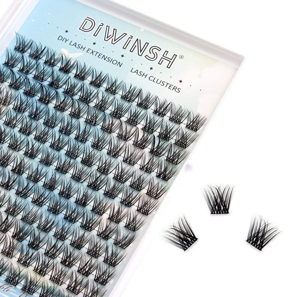 DIWINSH 12mm Short Lash Clusters - Natural D Curl Eyelash Extensions - 144 Pcs False Lashes - New