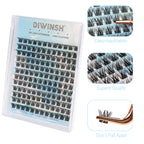 DIWINSH 12mm Short Lash Clusters - Natural D Curl Eyelash Extensions - 144 Pcs False Lashes - New