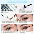 DIWINSH 12mm Short Lash Clusters - Natural D Curl Eyelash Extensions - 144 Pcs False Lashes - New