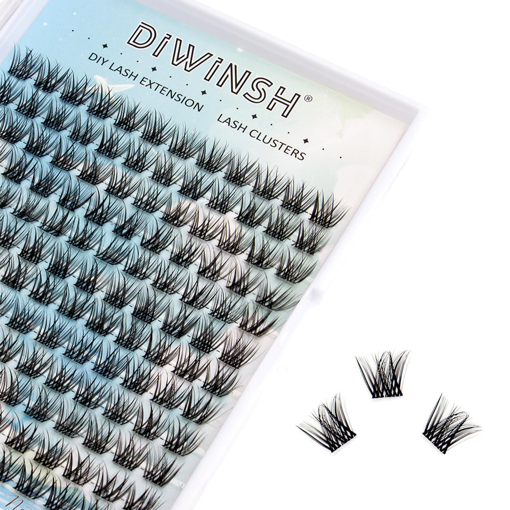 DIWINSH 12mm Short Lash Clusters - Natural D Curl Eyelash Extensions - 144 Pcs False Lashes - New