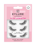 Eylure London 3/4 Length False Eyelashes 008 with Glue - Natural Look Lashes - Damaged Box