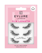 Eylure London 3/4 Length False Eyelashes 008 with Glue - Natural Look Lashes - Damaged Box
