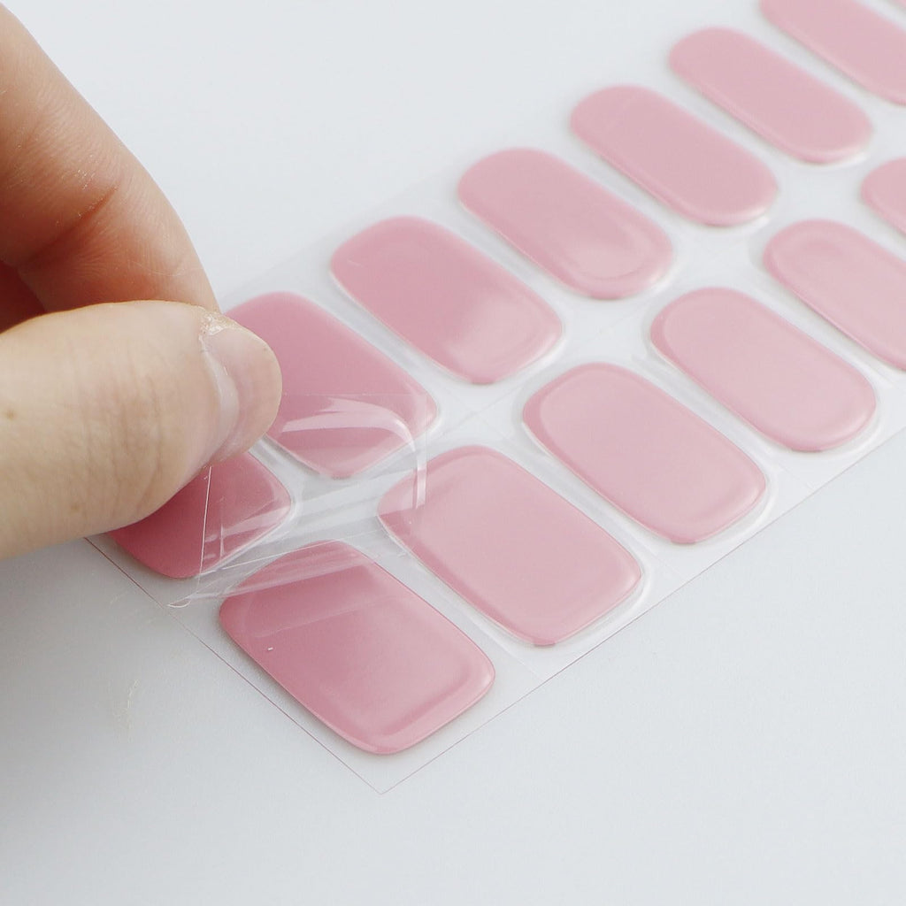 JMEOWIO Pink Semi Cured Gel Nail Strips Wraps - UV LED Nail Art Sticker - New