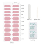 JMEOWIO Pink Semi Cured Gel Nail Strips Wraps - UV LED Nail Art Sticker - New