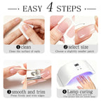 JMEOWIO Pink Semi Cured Gel Nail Strips Wraps - UV LED Nail Art Sticker - New