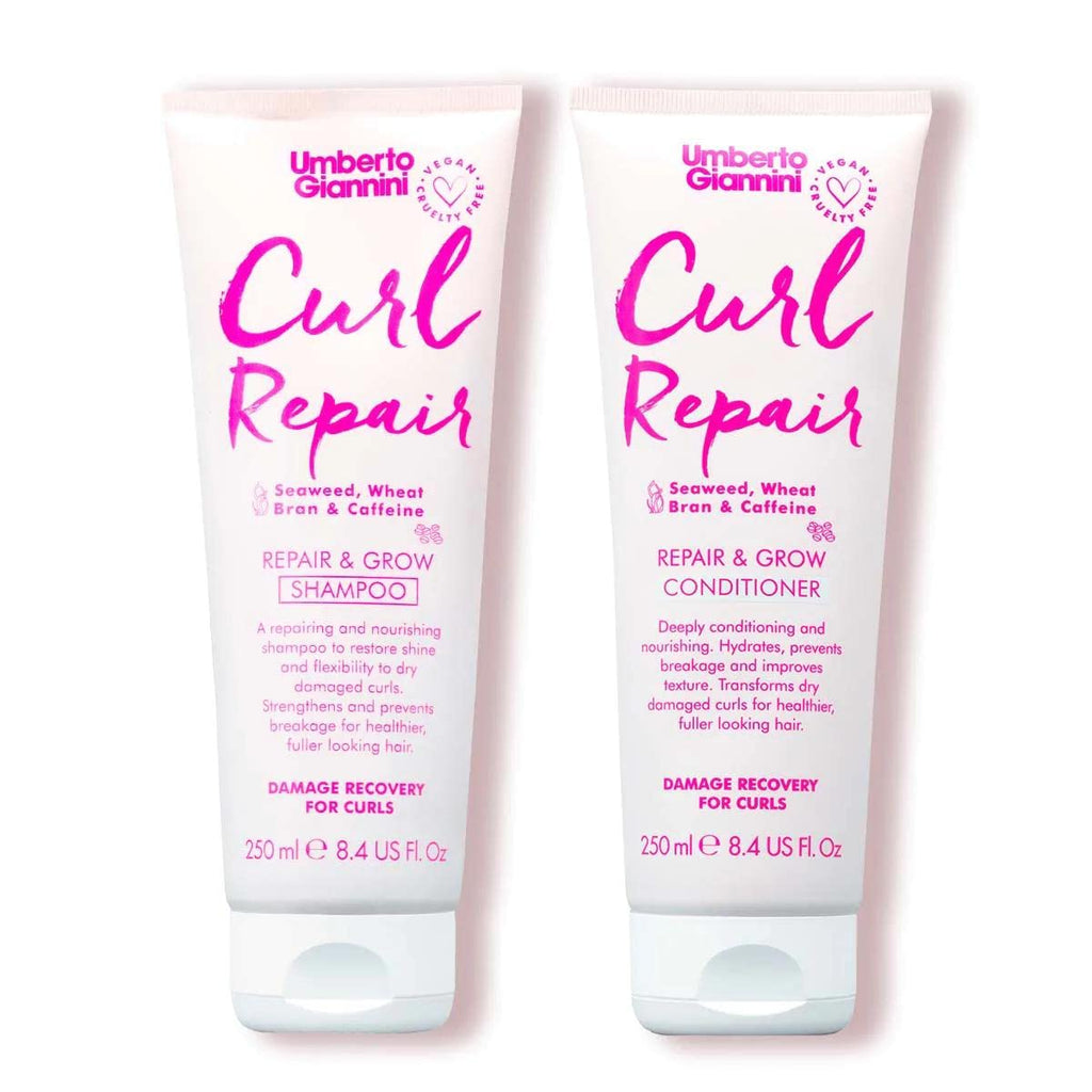Umberto Giannini Curl Repair Shampoo Conditioner Set - Vegan Cruelty Free - 250ml Hair Growth Formula - New
