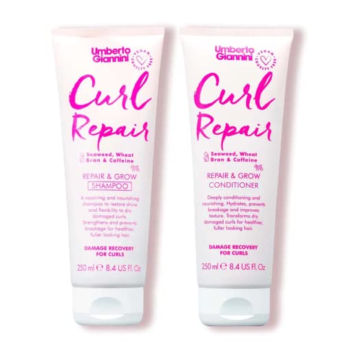 Umberto Giannini Curl Repair Shampoo Conditioner Set - Vegan Cruelty Free - 250ml Hair Growth Formula - New