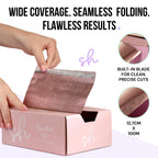 Simply Hair Embossed Hair Foil Roll - 100m Medium Weight - Rose Gold 12.7cm - Hair Dye Highlights Balayage - Built-in Cutter No-Slip Grip - Damaged Box
