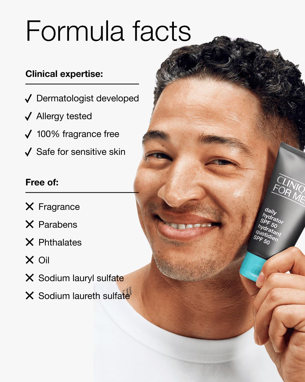 Clinique For Men Daily Hydrator SPF 50 Face Moisturizer - Oil-Free Lotion - Hydrating Skin Care - 75ml - Damaged Box