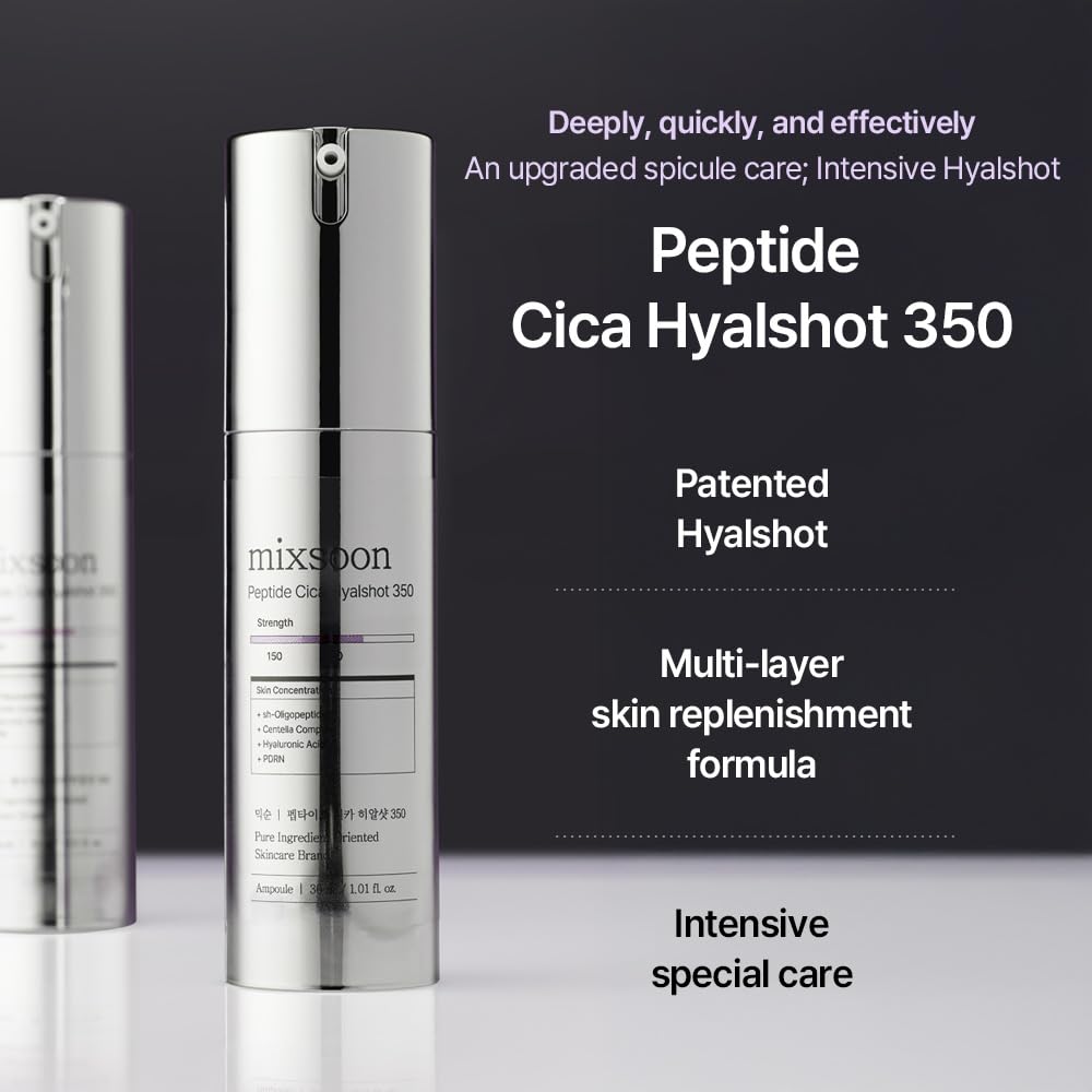 Mixsoon Peptide Cica Hyalshot 350 Serum 30ml - Hydrating Facial Treatment for Skin Care - New - BBE 02/2028