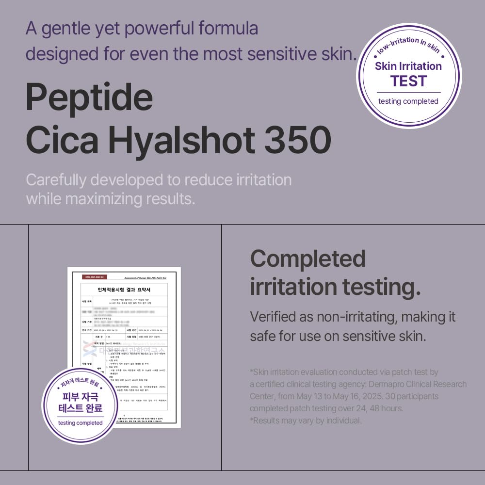 Mixsoon Peptide Cica Hyalshot 350 Serum 30ml - Hydrating Facial Treatment for Skin Care - New - BBE 02/2028